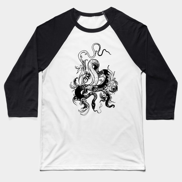 Snake Baseball T-Shirt by rottenfantom